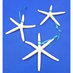 Beach Themed Ornaments Set of Three 4" Starfish
